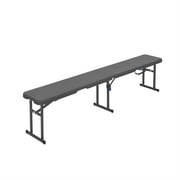 Mainstays 6 Foot Fold-in-Half Bench, Steel Frame, Indoor Outdoor, Includes Carry Handle, Black